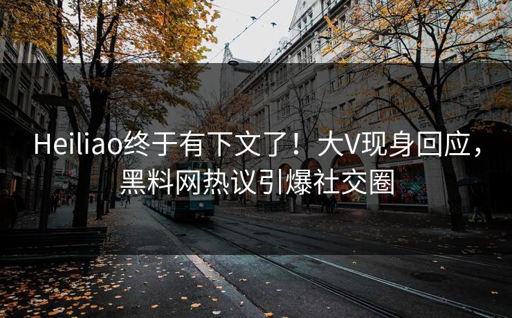 Heiliao终于有下文了！大V现身回应，黑料网热议引爆社交圈