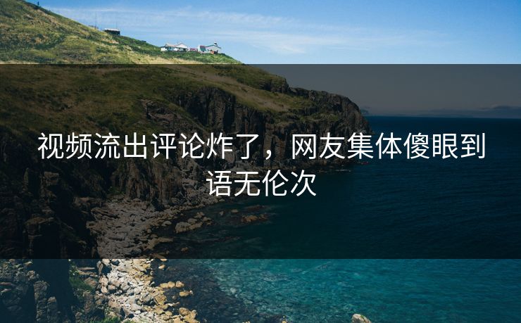 视频流出评论炸了，网友集体傻眼到语无伦次