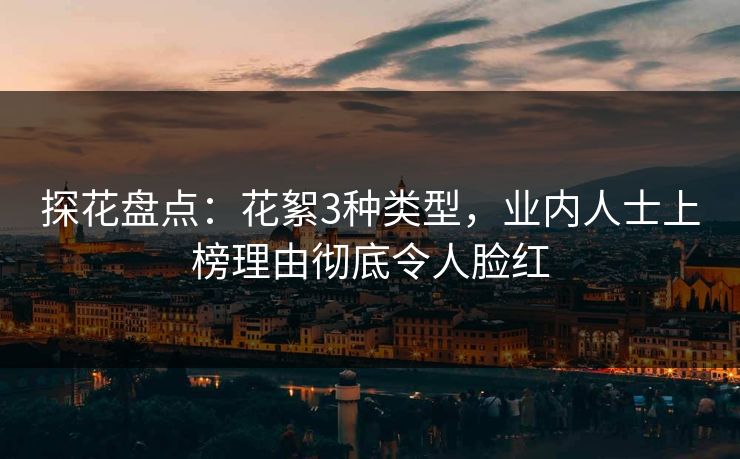 探花盘点：花絮3种类型，业内人士上榜理由彻底令人脸红